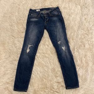 Gap always skinny, distressed denim
